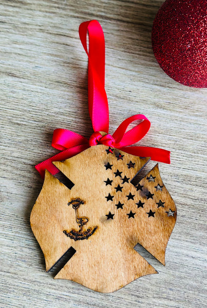 Firefighter Red Line Ornament