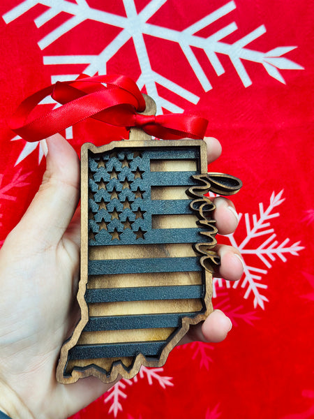 Indiana Home Ornament