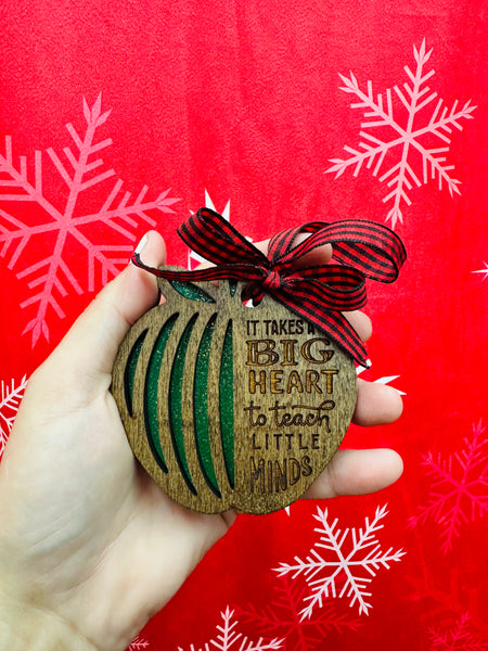 Big Heart Teacher Ornament