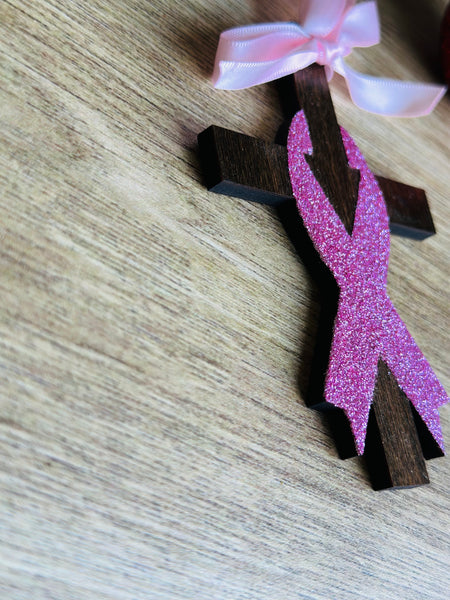 Cancer Awareness Ribbon on a Cross