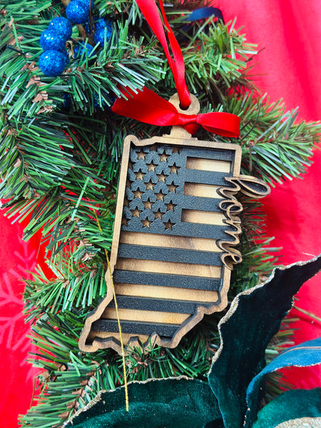 Indiana Home Ornament