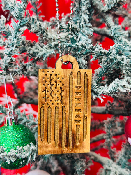 Veteran Tattered Flag Ornament
