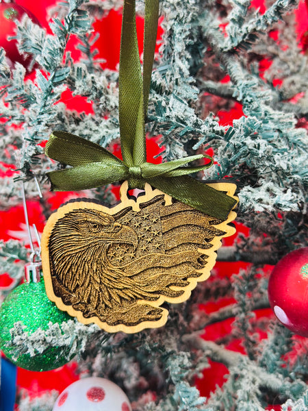 American Eagle Flag Ornament