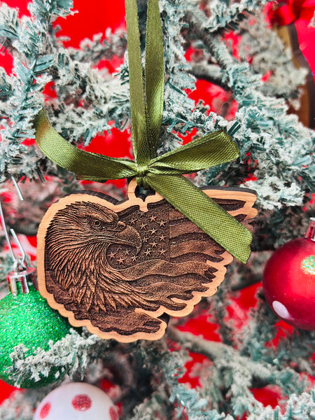American Eagle Flag Ornament