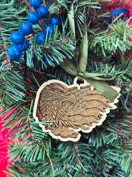 American Eagle Flag Ornament