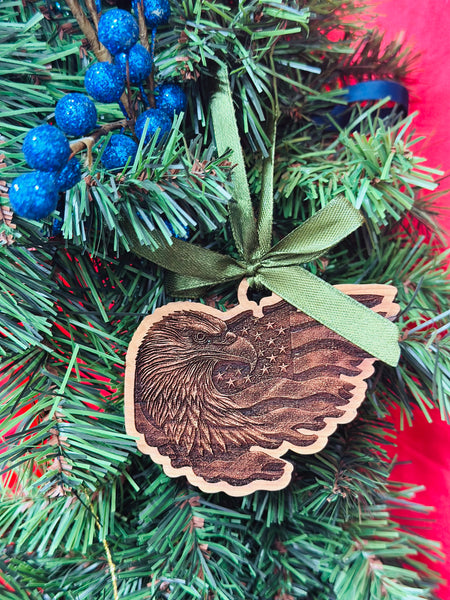 American Eagle Flag Ornament