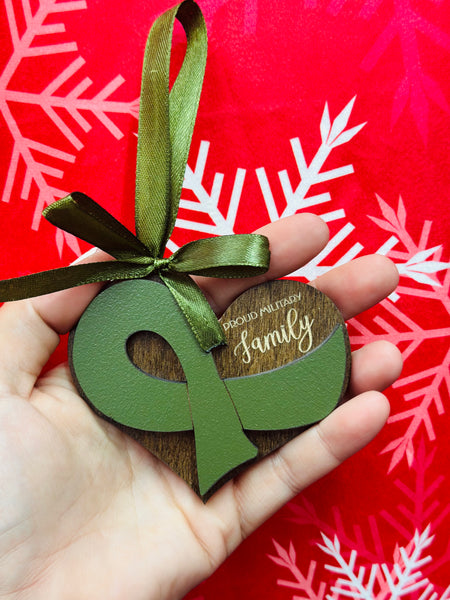 Proud Military Heart Ornament