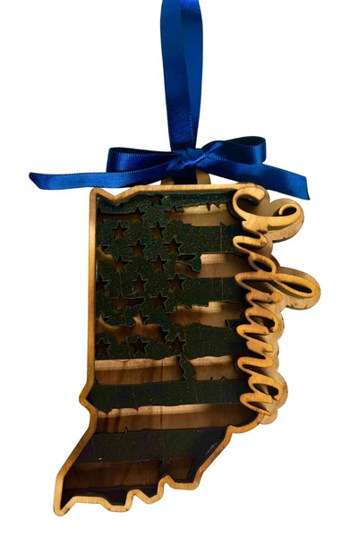 Indiana Tattered Flag Ornament