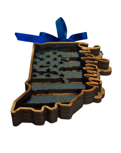 Indiana Tattered Flag Ornament