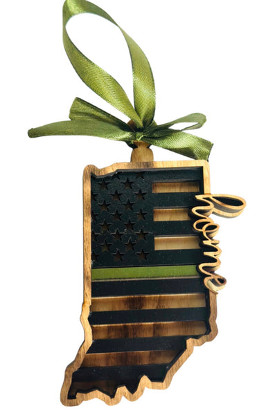 Indiana Green Line Ornament