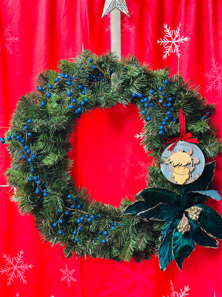 Highland Cow Mooey Christmas Ornament