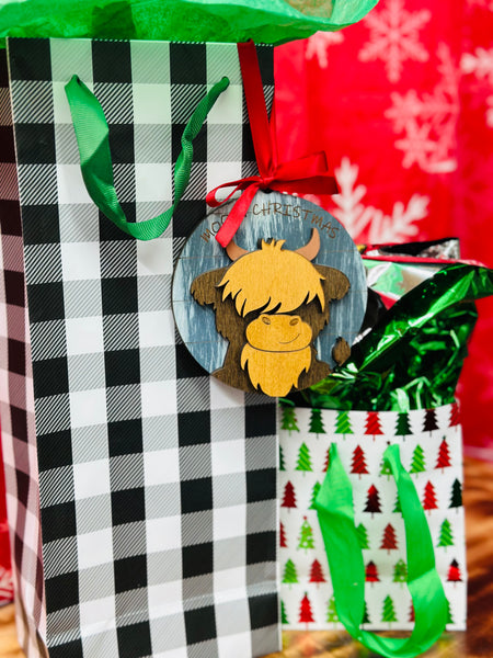 Highland Cow Mooey Christmas Ornament
