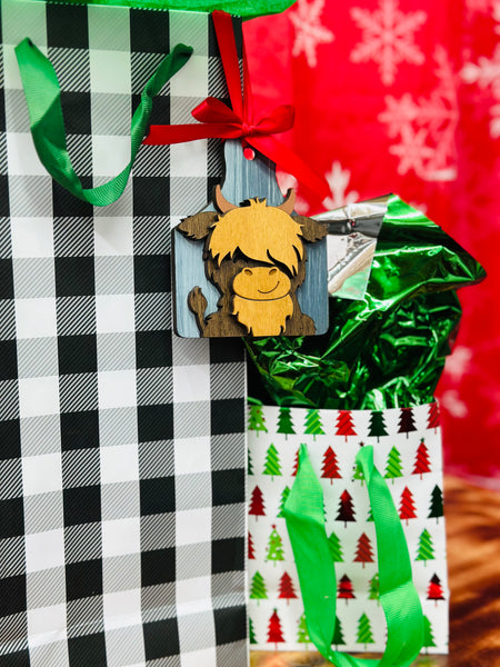 Highland Cow Christmas Ornament