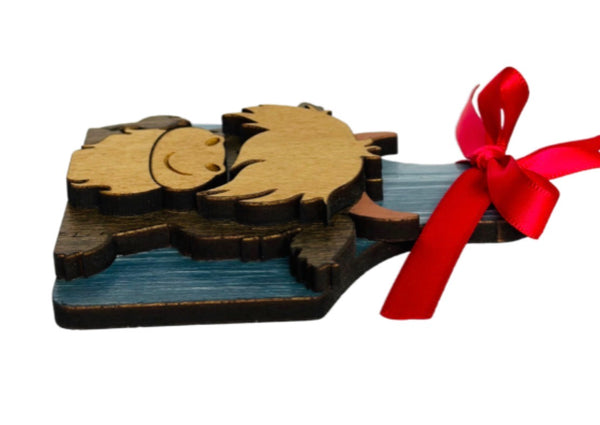 Highland Cow Christmas Ornament