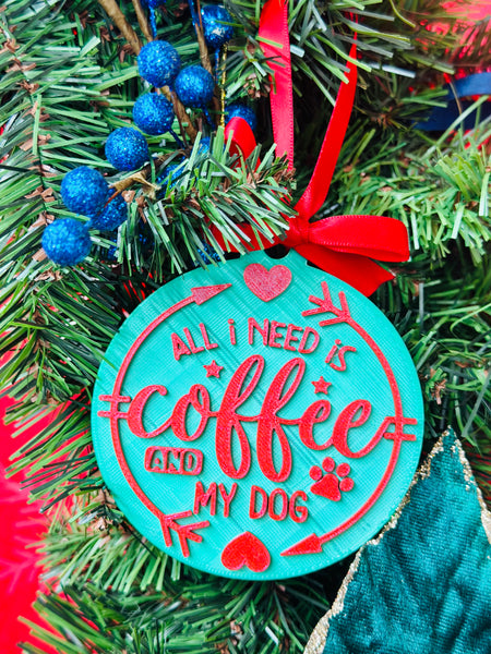 Coffee and My Dog Ornament