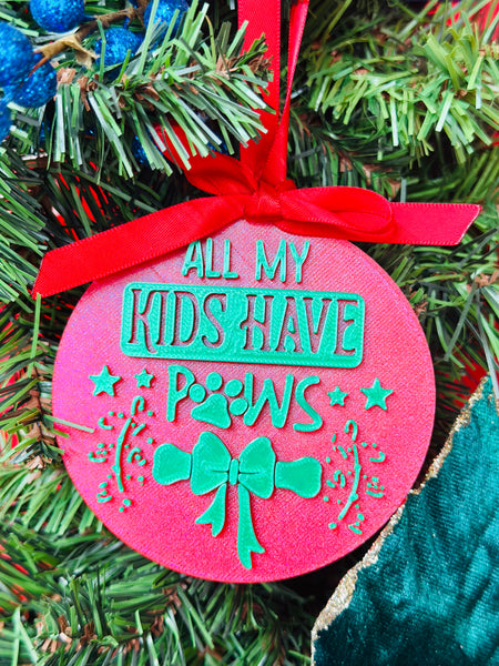 All My Kids Have Paws Ornament