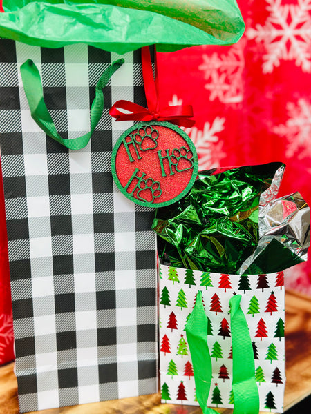 Paw Print Ho Ho Ho Ornament
