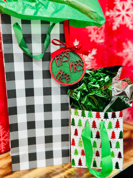 Paw Print Ho Ho Ho Ornament