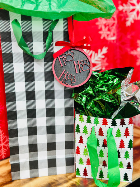 Paw Print Ho Ho Ho Ornament