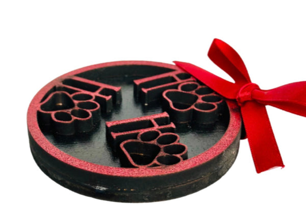 Paw Print Ho Ho Ho Ornament
