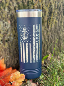 Navy Skinny Tumbler