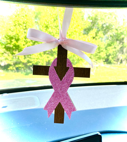 Cancer Awareness Ribbon on a Cross