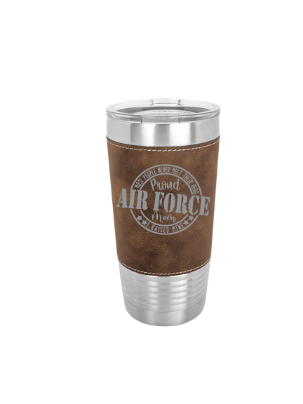 Air Force Mom: Leatherette Tumbler