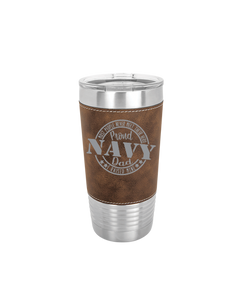 Navy Dad: Leatherette Tumbler