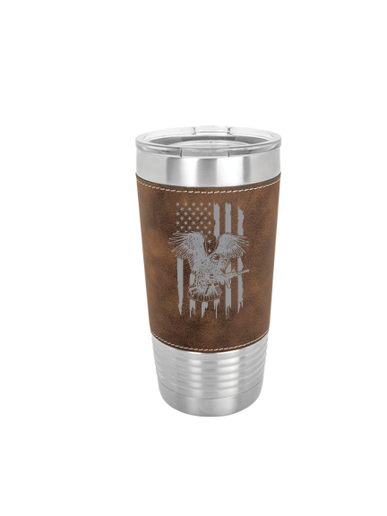 Eagle Flag: Leatherette Tumbler