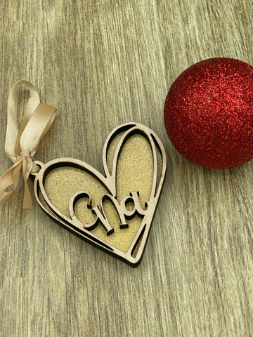 Gold CNA Heart Ornament